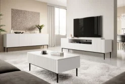 Bogart Stoliki Kawowe I Ławy*NICOLE ŁAWA 120 2SZ - biały mat / czarny stelaż