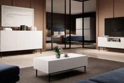 Bogart Stoliki Kawowe I Ławy*NICOLE ŁAWA 120 2SZ - biały mat / czarny stelaż