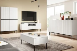 Bogart Stoliki Kawowe I Ławy*NICOLE ŁAWA 120 2SZ - biały mat / czarny stelaż