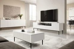 Bogart Stoliki Kawowe I Ławy*NICOLE ŁAWA 120 2SZ - biały mat / czarny stelaż