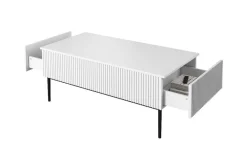 Bogart Stoliki Kawowe I Ławy*NICOLE ŁAWA 120 2SZ - biały mat / czarny stelaż