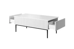 Bogart Stoliki Kawowe I Ławy*NICOLE ŁAWA 120 2SZ - biały mat / czarny stelaż