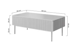 Bogart Stoliki Kawowe I Ławy*NICOLE ŁAWA 120 2SZ - biały mat / czarny stelaż