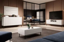 Bogart Stoliki Kawowe I Ławy*NICOLE ŁAWA 120 2SZ - biały mat / czarny stelaż