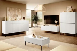 Bogart Stoliki Kawowe I Ławy*NICOLE ŁAWA 120 2SZ - biały mat / czarny stelaż