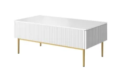 Bogart Stoliki Kawowe I Ławy*NICOLE ŁAWA 120 2SZ - biały mat / złoty stelaż