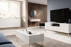 Bogart Stoliki Kawowe I Ławy*NICOLE ŁAWA 120 2SZ - biały mat / złoty stelaż