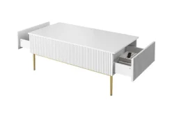 Bogart Stoliki Kawowe I Ławy*NICOLE ŁAWA 120 2SZ - biały mat / złoty stelaż