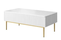 Bogart Stoliki Kawowe I Ławy*NICOLE ŁAWA 120 2SZ - biały mat / złoty stelaż
