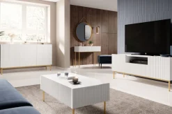 Bogart Stoliki Kawowe I Ławy*NICOLE ŁAWA 120 2SZ - biały mat / złoty stelaż