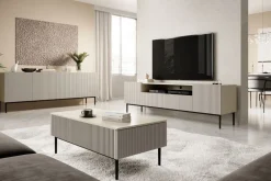 Bogart Stoliki Kawowe I Ławy*NICOLE ŁAWA 120 2SZ - cashmere / czarny stelaż