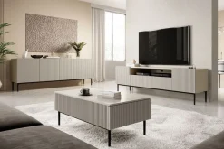 Bogart Stoliki Kawowe I Ławy*NICOLE ŁAWA 120 2SZ - cashmere / czarny stelaż