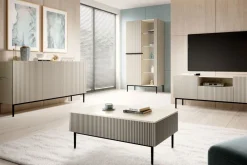 Bogart Stoliki Kawowe I Ławy*NICOLE ŁAWA 120 2SZ - cashmere / czarny stelaż