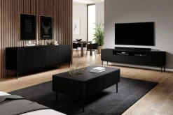 Bogart Stoliki Kawowe I Ławy*NICOLE ŁAWA 120 2SZ - czarny mat / czarny stelaż