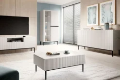 Bogart Komody*NICOLE KOMODA 150 3D - biały mat / czarny stelaż