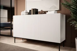 Bogart Komody*NICOLE KOMODA 150 3D - biały mat / czarny stelaż