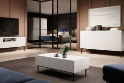 Bogart Komody*NICOLE KOMODA 150 3D - biały mat / czarny stelaż