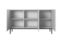 Bogart Komody*NICOLE KOMODA 150 3D - biały mat / czarny stelaż