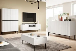 Bogart Komody*NICOLE KOMODA 150 3D - biały mat / czarny stelaż