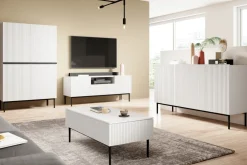 Bogart Komody*NICOLE KOMODA 150 3D - biały mat / czarny stelaż