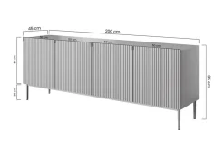 Bogart Komody*NICOLE KOMODA 200 4D - cashmere / czarny stelaż