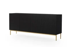 Bogart Komody*NICOLE KOMODA 200 4D - czarny mat / złoty stelaż