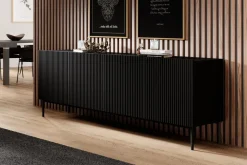 Bogart Komody*NICOLE KOMODA 200 4D - czarny mat / czarny stelaż