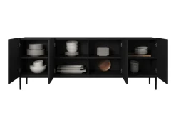 Bogart Komody*NICOLE KOMODA 200 4D - czarny mat / czarny stelaż
