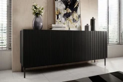 Bogart Komody*NICOLE KOMODA 200 4D - czarny mat / czarny stelaż