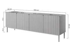Bogart Komody*NICOLE KOMODA 200 4D - czarny mat / czarny stelaż