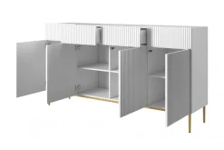 Bogart Komody*NICOLE KOMODA 200 4D4SZ - biały mat / złoty stelaż