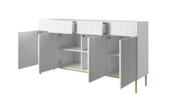 Bogart Komody*NICOLE KOMODA 200 4D4SZ - biały mat / złoty stelaż