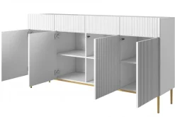 Bogart Komody*NICOLE KOMODA 200 4D4SZ - biały mat / złoty stelaż