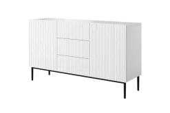 Bogart Komody*NICOLE KOMODA 150 2D3SZ - biały mat / czarny stelaż