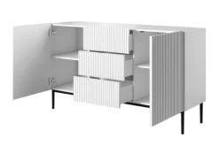 Bogart Komody*NICOLE KOMODA 150 2D3SZ - biały mat / czarny stelaż