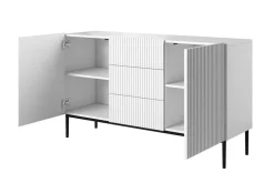 Bogart Komody*NICOLE KOMODA 150 2D3SZ - biały mat / czarny stelaż