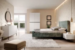 Bogart Komody*NICOLE KOMODA 150 2D3SZ - biały mat / czarny stelaż