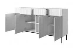 Bogart Komody*NICOLE KOMODA 200 4D4SZ - biały mat / czarny stelaż