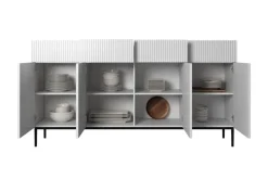 Bogart Komody*NICOLE KOMODA 200 4D4SZ - biały mat / czarny stelaż