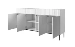 Bogart Komody*NICOLE KOMODA 200 4D4SZ - biały mat / czarny stelaż