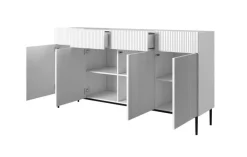 Bogart Komody*NICOLE KOMODA 200 4D4SZ - biały mat / czarny stelaż