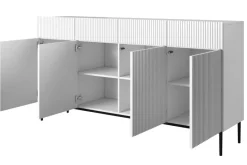 Bogart Komody*NICOLE KOMODA 200 4D4SZ - biały mat / czarny stelaż