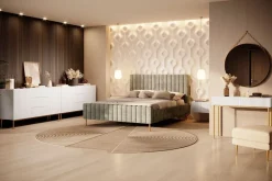 Bogart Komody*NICOLE KOMODA 150 2D3SZ - biały mat / złoty stelaż