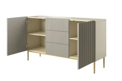 Bogart Komody*NICOLE KOMODA 150 2D3SZ - cashmere / złoty stelaż