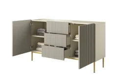 Bogart Komody*NICOLE KOMODA 150 2D3SZ - cashmere / złoty stelaż