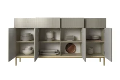 Bogart Komody*NICOLE KOMODA 200 4D4SZ - cashmere / złoty stelaż