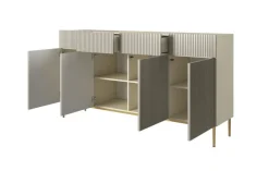 Bogart Komody*NICOLE KOMODA 200 4D4SZ - cashmere / złoty stelaż