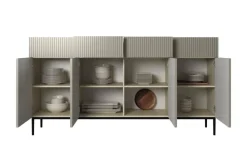 Bogart Komody*NICOLE KOMODA 200 4D4SZ - cashmere / czarny stelaż