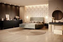 Bogart Komody*NICOLE KOMODA 150 2D3SZ - czarny mat / złoty stelaż