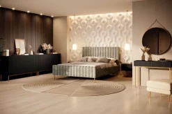 Bogart Komody*NICOLE KOMODA 150 2D3SZ - czarny mat / złoty stelaż